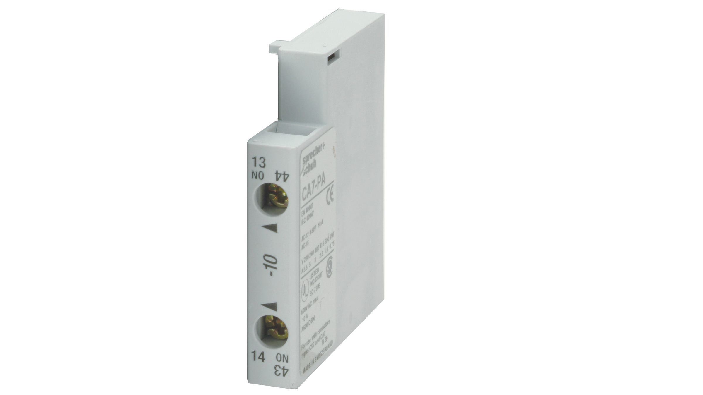 Sprecher + Schuh CA7-PA-10  Auxiliary Contact Block for side mounting to Series CA7 Contactors