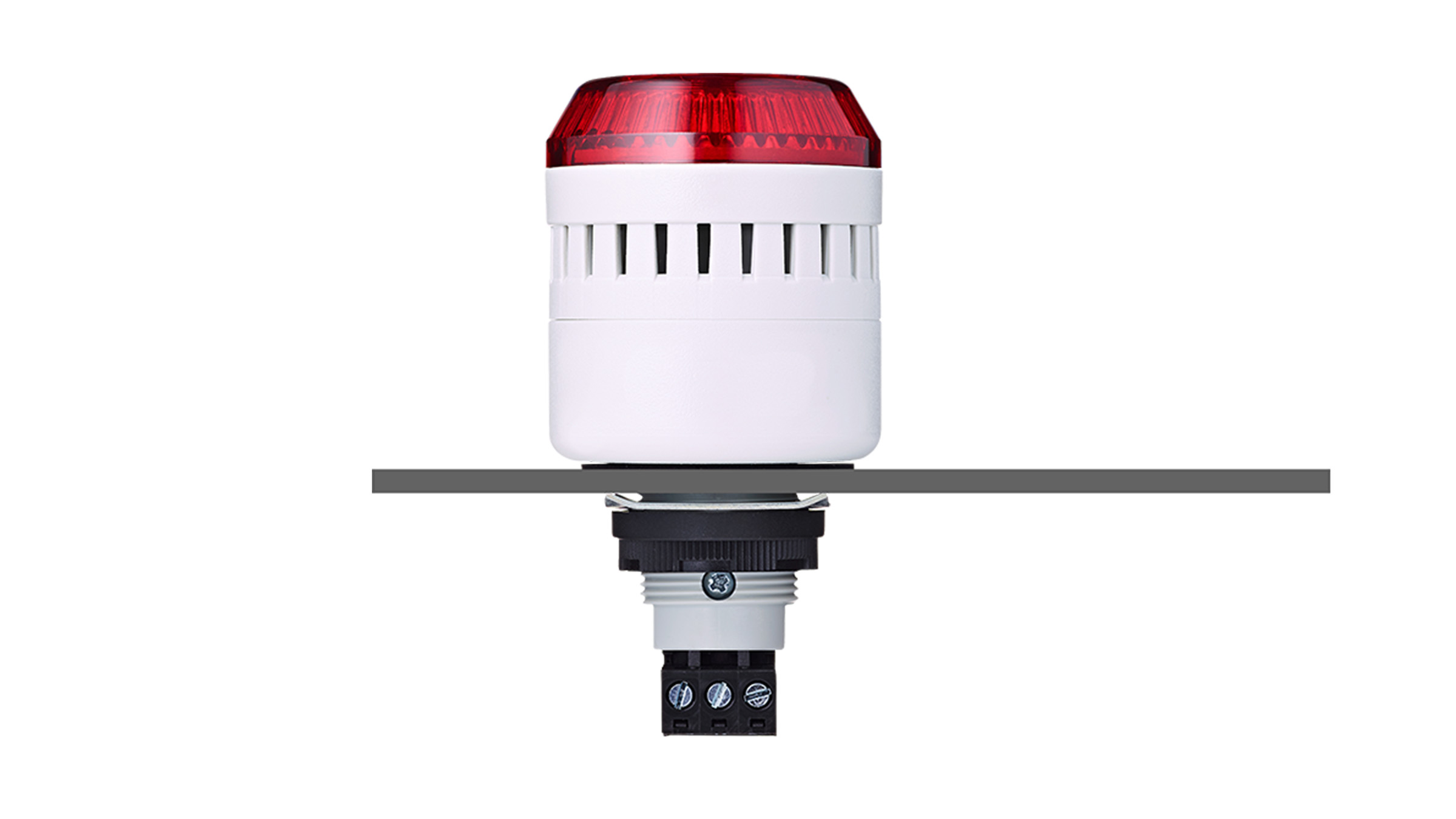 AUER PANEL MOUNT ALARM ELM 45MM RED